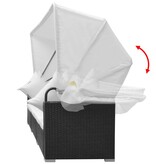 VidaXL 7-delige Loungeset met luifel poly rattan zwart