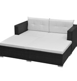 VidaXL 3-delige Loungeset met kussens poly rattan zwart