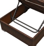 VidaXL 3-delige Loungeset met kussens poly rattan bruin