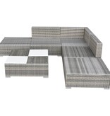 VidaXL 6-delige Loungeset met kussens poly rattan grijs