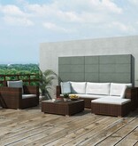 VidaXL 6-delige Loungeset met kussens poly rattan bruin