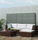 VidaXL 5-delige Loungeset met kussens poly rattan bruin