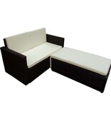 VidaXL 2-delige Loungeset met kussens poly rattan bruin