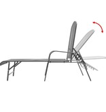 VidaXL Ligbedden 2 st met tafel staal antraciet