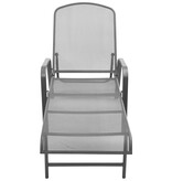 VidaXL Ligbedden 2 st met tafel staal antraciet