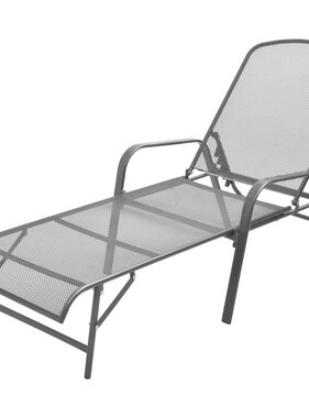 VidaXL Ligbed staal antraciet