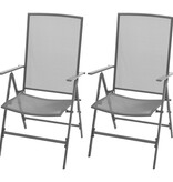 VidaXL Tuinstoelen stapelbaar 2 st staal grijs
