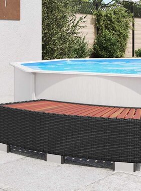 VidaXL Spatrap 92x45x25 cm poly rattan zwart