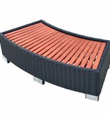 VidaXL Spatrap 92x45x25 cm poly rattan zwart