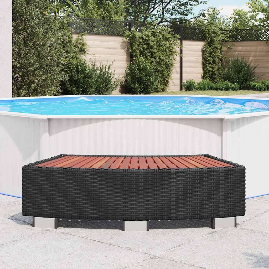VidaXL Spatrap 92x45x25 cm poly rattan zwart