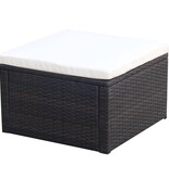 VidaXL Voetenbank/poef bruin 53x53x30 cm poly rattan