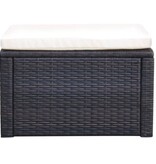 VidaXL Voetenbank/poef bruin 53x53x30 cm poly rattan