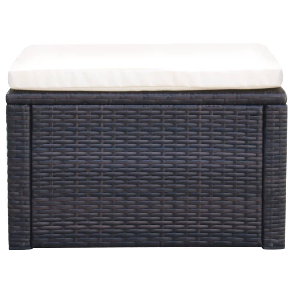 VidaXL Voetenbank/poef bruin 53x53x30 cm poly rattan