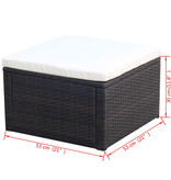VidaXL Voetenbank/poef bruin 53x53x30 cm poly rattan