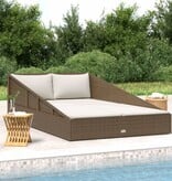 VidaXL Tuinbed 110x200 cm poly rattan bruin