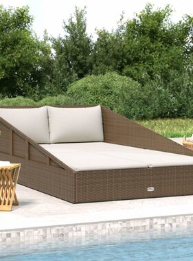 VidaXL Tuinbed 110x200 cm poly rattan bruin