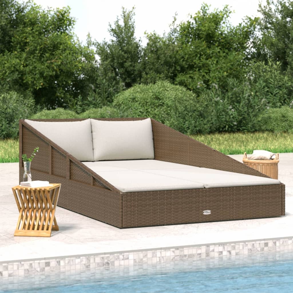 VidaXL Tuinbed 110x200 cm poly rattan bruin