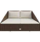 VidaXL Tuinbed 110x200 cm poly rattan bruin