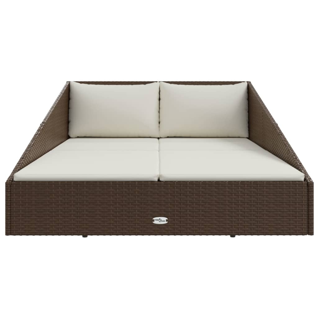 VidaXL Tuinbed 110x200 cm poly rattan bruin