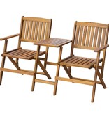 VidaXL Tuinbank met theetafel inklapbaar 140 cm massief acaciahout