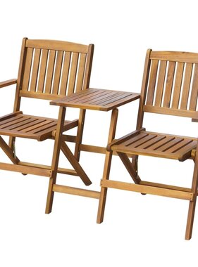 VidaXL Tuinbank met theetafel inklapbaar 140 cm massief acaciahout