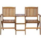 VidaXL Tuinbank met theetafel inklapbaar 140 cm massief acaciahout