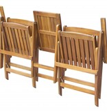 VidaXL Tuinbank met theetafel inklapbaar 140 cm massief acaciahout