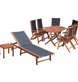 VidaXL 9-delige Tuinset met kussens massief acaciahout
