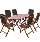 VidaXL 9-delige Tuinset met kussens massief acaciahout