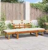 VidaXL Tuinbank met kussens 2-in-1 190 cm massief acaciahout