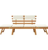 VidaXL Tuinbank met kussens 2-in-1 190 cm massief acaciahout