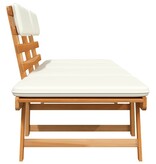 VidaXL Tuinbank met kussens 2-in-1 190 cm massief acaciahout