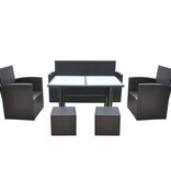 VidaXL 6-delige Tuinset met kussens poly rattan bruin