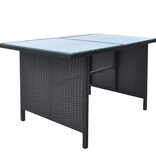 VidaXL 6-delige Tuinset met kussens poly rattan zwart