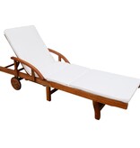 VidaXL Ligbed met kussen massief acaciahout