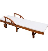 VidaXL Ligbed met kussen massief acaciahout
