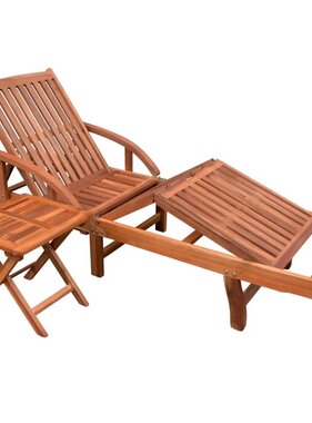 VidaXL Ligbed met tafel massief acaciahout