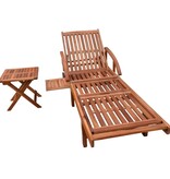 VidaXL Ligbed met tafel massief acaciahout