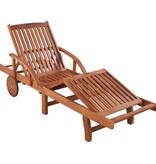 VidaXL Ligbed met tafel massief acaciahout