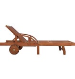 VidaXL Ligbed met tafel massief acaciahout