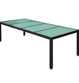 VidaXL 11-delige Tuinset met kussens poly rattan zwart