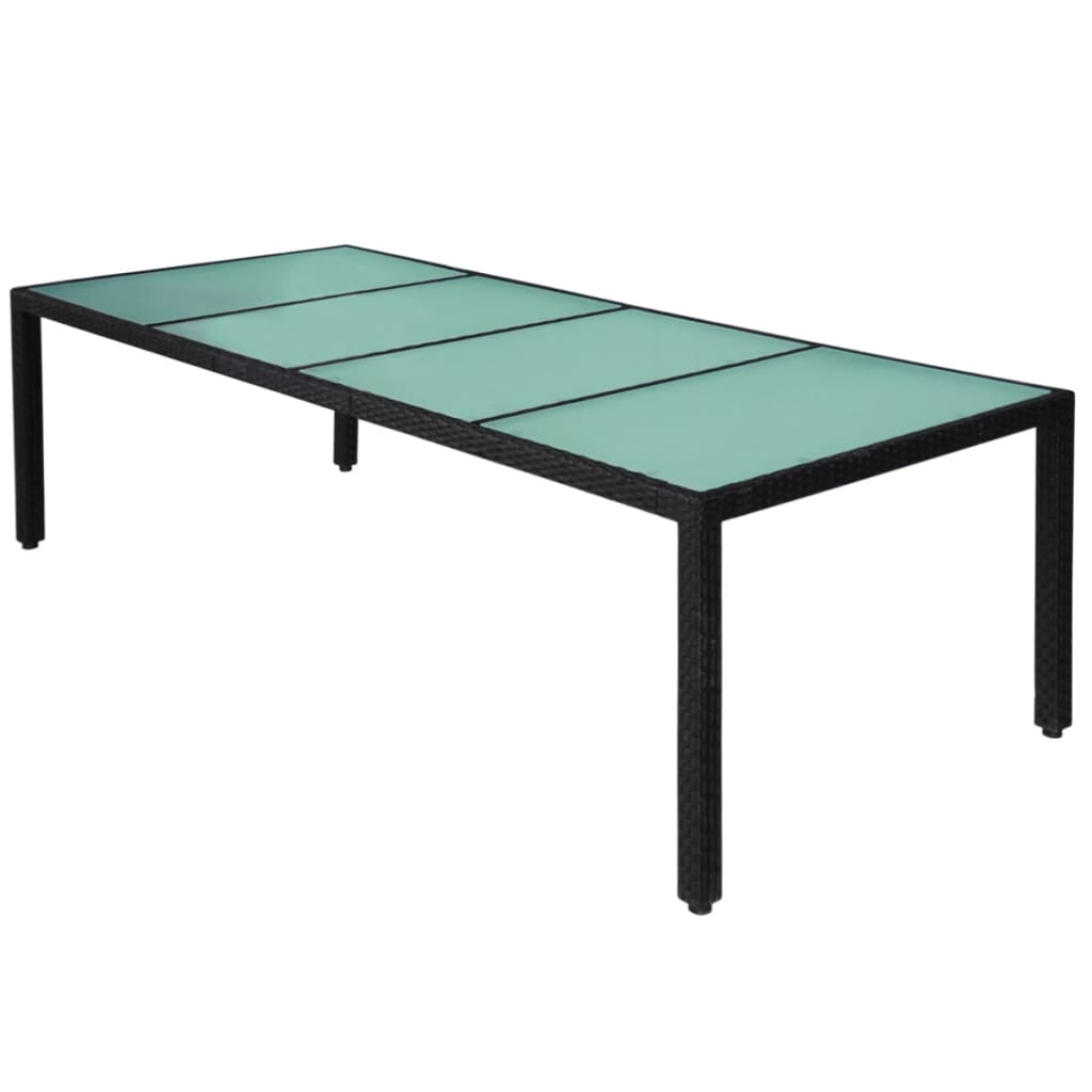 VidaXL 11-delige Tuinset met kussens poly rattan zwart