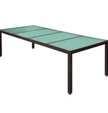 VidaXL 11-delige Tuinset met kussens poly rattan bruin