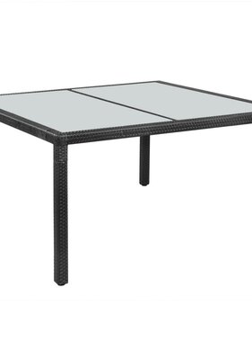 VidaXL Tuintafel 150x90x75 cm poly rattan zwart