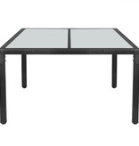 VidaXL Tuintafel 150x90x75 cm poly rattan zwart