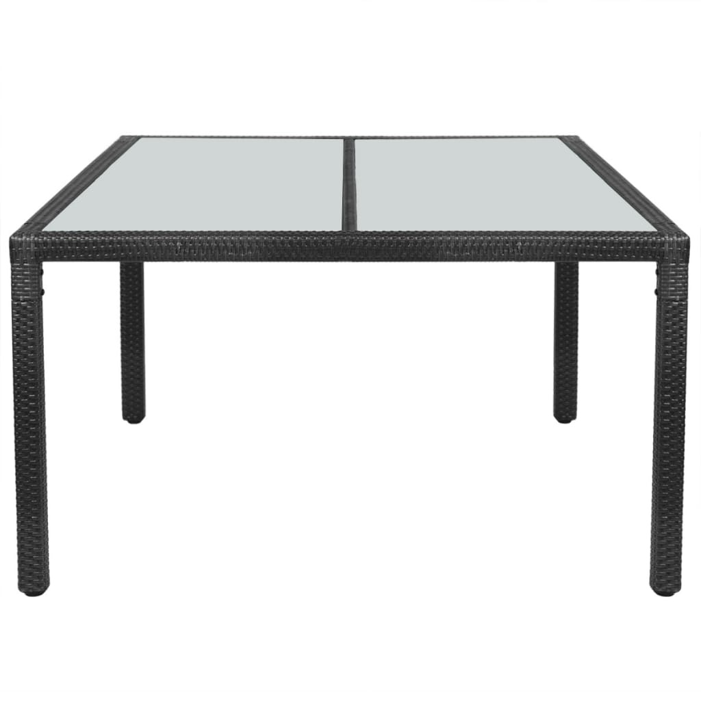 VidaXL Tuintafel 150x90x75 cm poly rattan zwart