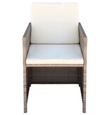 VidaXL Tuinstoelen 2 st met kussens poly rattan beige