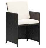 VidaXL Tuinstoelen 2 st met kussens poly rattan zwart