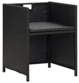VidaXL Tuinstoelen 2 st met kussens poly rattan zwart