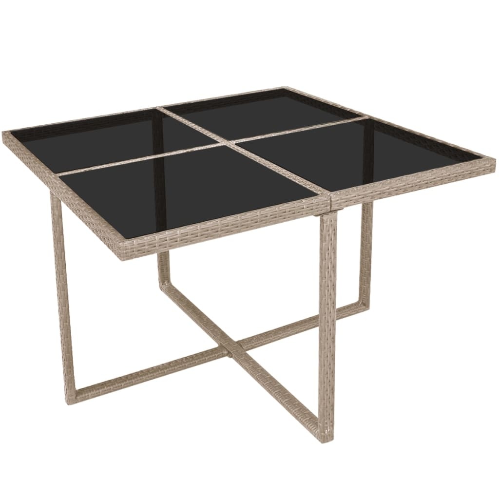 VidaXL 9-delige Tuinset met kussens poly rattan beige